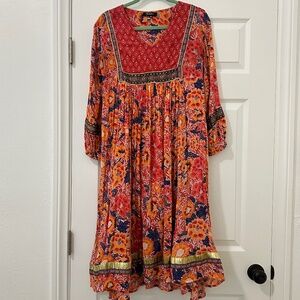 Anthropologie RD + Koko Floral Jacinto Peasant Dress SMALL